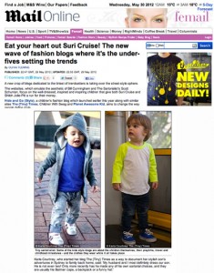 The Daily Mail | Eat your heart out Suri Cruise! The new wave of fashion blogs where it’s the under fives setting the trends | 30/5/12