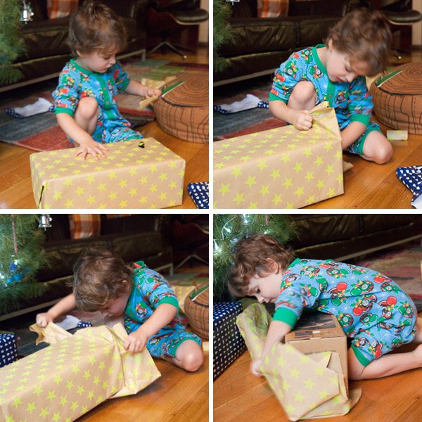 Opening christmas presents